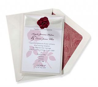 rose evening invitation (match pockets) by dragonfly couture stationery
