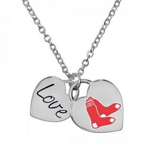 Game Time MLB Team Logo Double Heart 15 3/4" Necklace   Atlanta Braves   Boston