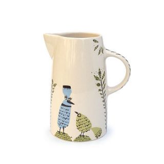 birdlife tall jug by hannah turner ceramics