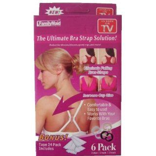 As Seen on TV   The Ultimate Bra Strap Solution Perfect Concealer Clips   Cleavage Control   6 Pack Plus Body Tape Health & Personal Care