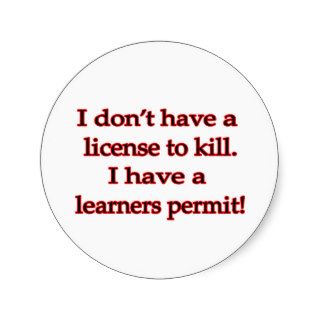 Learner's Permit Round Sticker