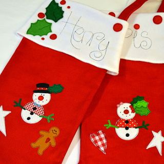 personalised christmas children's stocking by sew very english