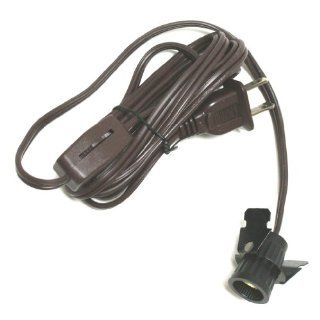 Westinghouse 23306   6' Brown Candelabra Base Snap In Pigtail Socket Cord with Plug and Switch   Extension Cords  