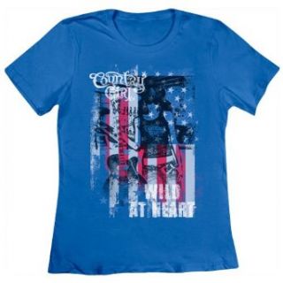 Country Girl Wild At Heart American Flag T shirt Clothing