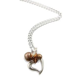 silver heart necklace in many colours by bish bosh becca