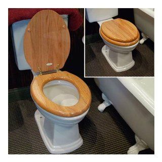 Luxury Light Oak Toilet Seat   Chrome Hinges    