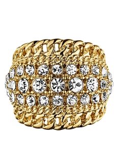 Dyrberg Kern Rika Shiny Gold Crystal Ring Gold