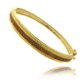 Finesque 14k Gold Overlay Brown Diamond Accent Bangle Bracelet Finesque Diamond Bracelets