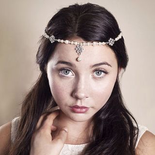 handmade rosaline wedding forehead band by rosie willett designs