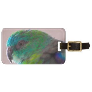 Colorful parrot plumage707 PARROT BIRD EXOTIC TEAL Travel Bag Tags