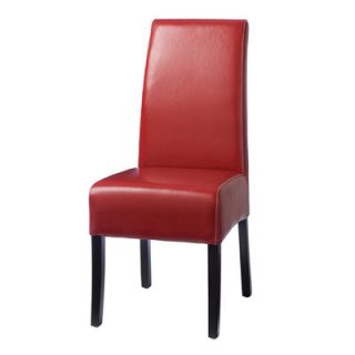 Palecek Hudson Leather Dining Chair in Red