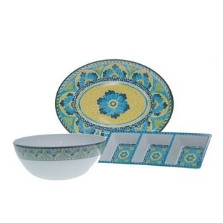 Certified International Mexican Tile 3 piece Serving Set Certified International Serving Platters/Trays
