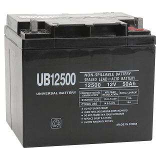 UPG Sealed Lead-Acid Battery — AGM-type, 12V, 50 Amps, Model# UB12500  Energy Storage Batteries