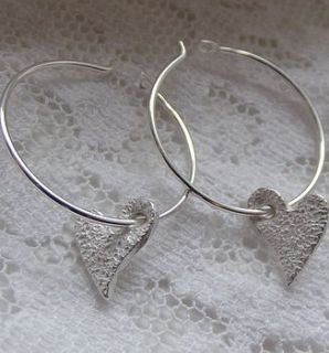 silver flower hoop earrings by lucy kemp jewellery