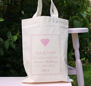 personalised 'wedding' gift bag by andrea fay's