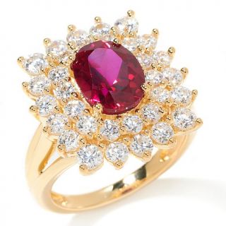 Xavier 3.68ct Absolute™ and Created Ruby Double Frame Ring