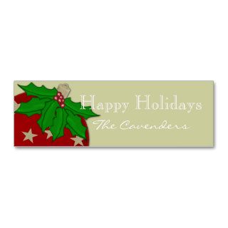 Happy Holidays Ornament Gift Tags Business Card Template