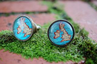 set of two map of britain cupboard knobs by hunter gatherer