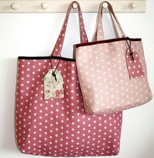 the personalised polka dot linen bag by sarah hardaker