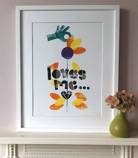'loves me…' flower print by pepper print shop