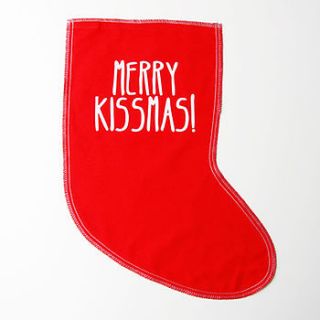 merry kissmas christmas stocking by tee and toast