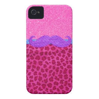 Girly Pink Cheetah Animal Glitter Photo Print iPhone 4 Case Mate Cases