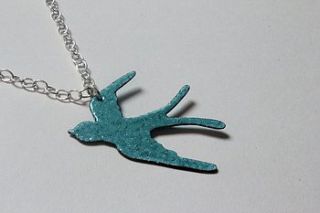 enamel swallow necklace by lora wyn