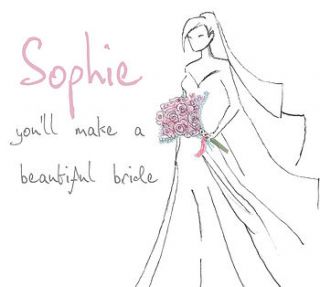 personalised 'beautiful bride' card by violet pickles