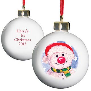 childrens personalised china christmas bauble by sleepyheads