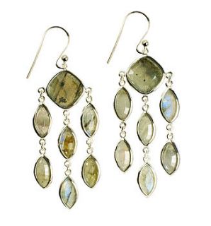 lola earrings silver and labradorite by flora bee