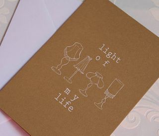 'light of my life' greetings card by tangerine dreams creative