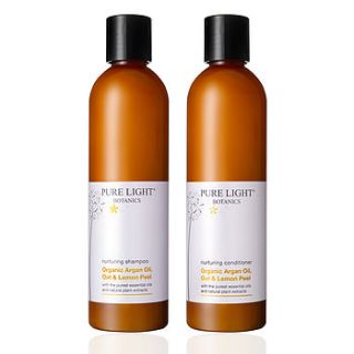 nurturing organic shampoo and conditioner duo by pure light botanics