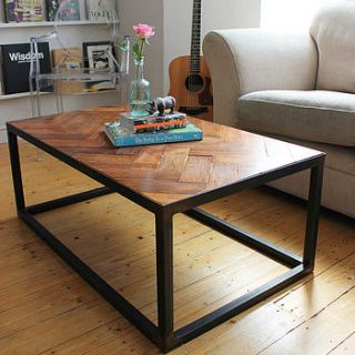 upcycled parquet floor coffee table by ruby rhino
