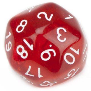 30 Sided Translucent Red with White Numbers Polyhedral Dice by Wiz Dice  Casino Gaming Dice  Sports & Outdoors
