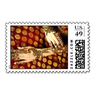 Mehndi Ethnic India Indian Wedding Bride Tattoo Postage Stamp