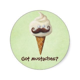 Ice Cream with Mustaches Sticker