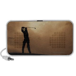 Golf Swing Silhouette Laptop Speakers