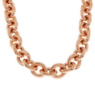 Bronzo Italia 24 Status Rolo Link Necklace with Magnetic Clasp —