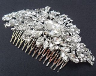 large vintage inspired crystal hair comb by yatris home and gift