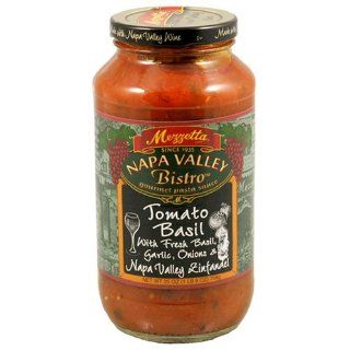 Mezzetta Bistro Gourmet Pasta Sauce, Tomato Basil with Fresh Basil, Garlic, Onions and Napa Valley Zinfandel, 25 Ounce Jars (Pack of 6)  Italian Sauces  Grocery & Gourmet Food