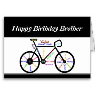 Brother Birthday Motivational Bike Bicycle Cycling Cards