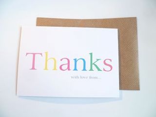 big bright 'thanks' card by gorgeous creations
