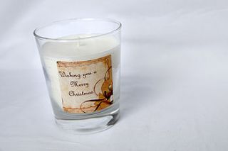 ' merry christmas' glass candle by the dizzy flea