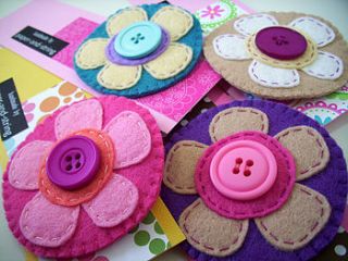 circle felt flower brooch by paper and string