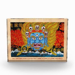 Cool oriental tibetan thangka demon tattoo art acrylic award