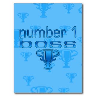 Number 1 Boss in Blue Post Cards
