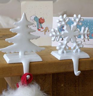 snowflake and tree stocking holders by ella james