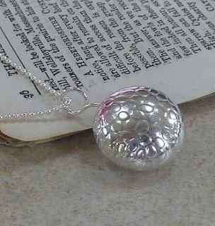 handmade pebble effect silver orb necklace by handmade silver by helle
