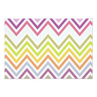 Colorful Zig Zag Stripes Lines Green Blue Pink Photographic Print