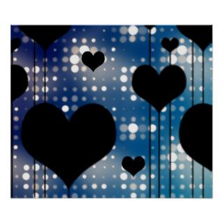 Black hearts and blue lights poster